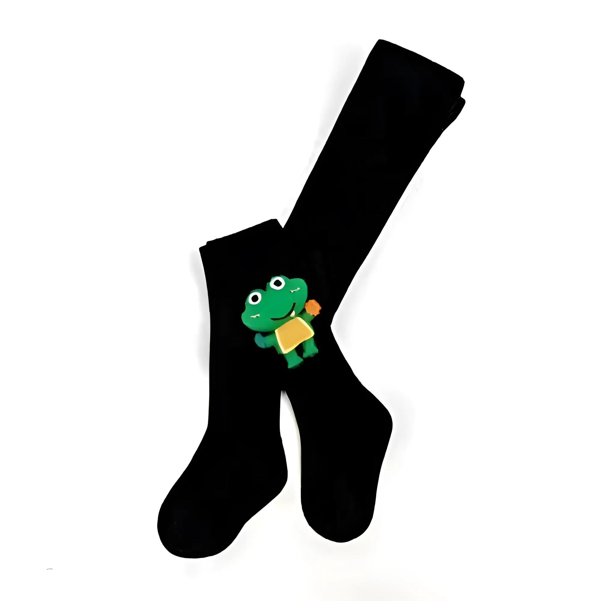 Black Children's Tights with Frog Design