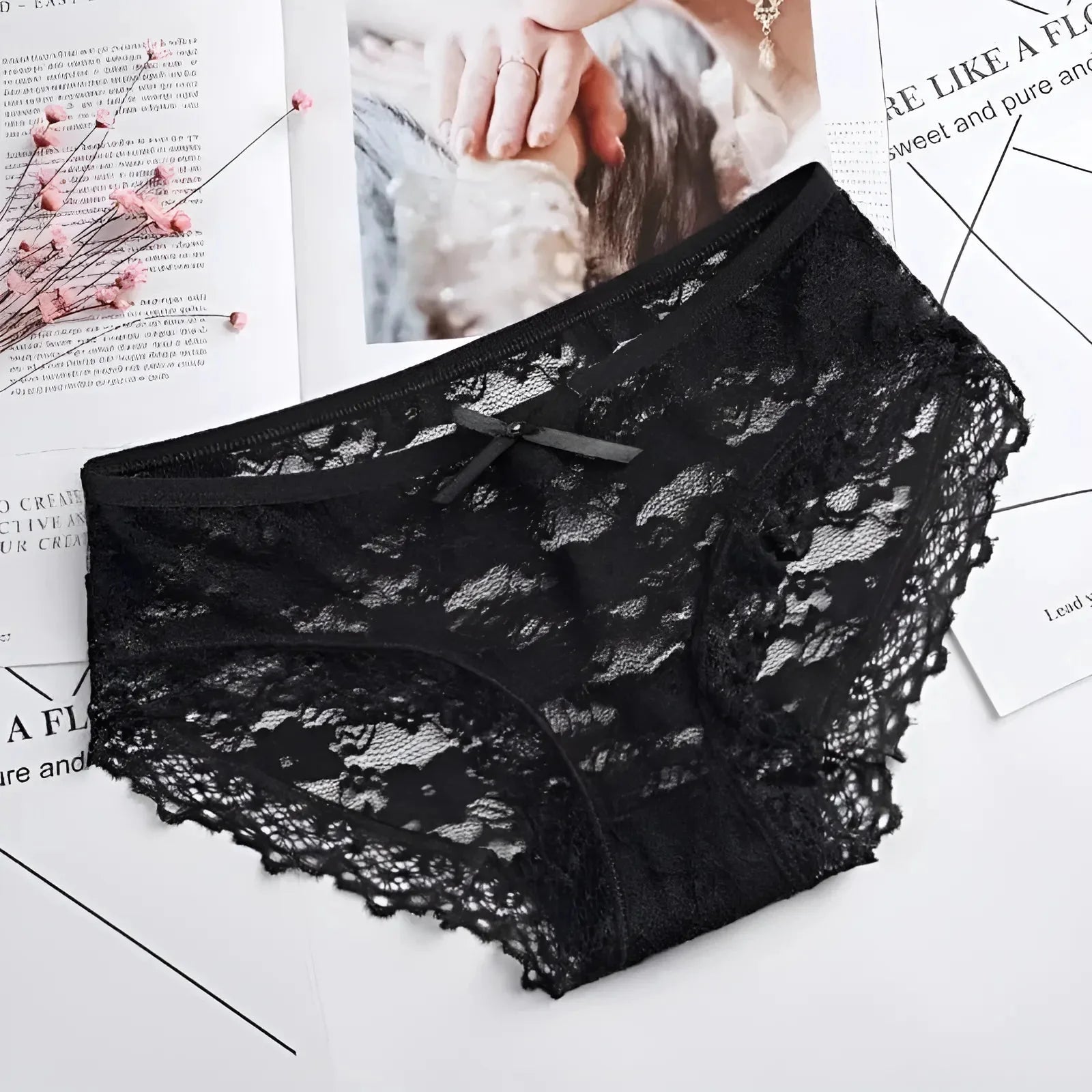 Black Classic Lace Briefs