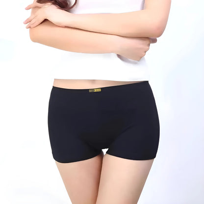 Black Cotton Women's Boxer Shorts