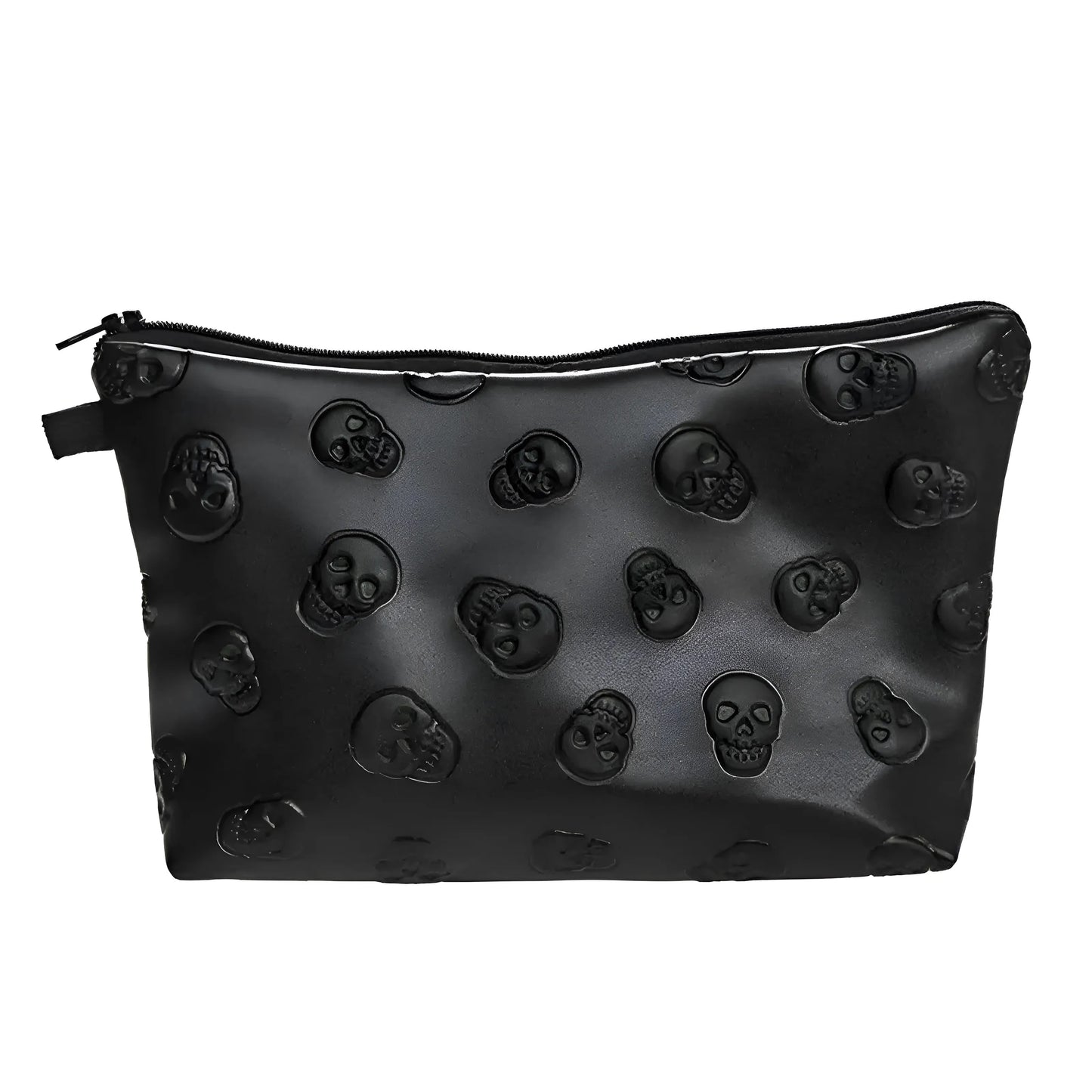 Black Embossed Pattern Cosmetic Bag