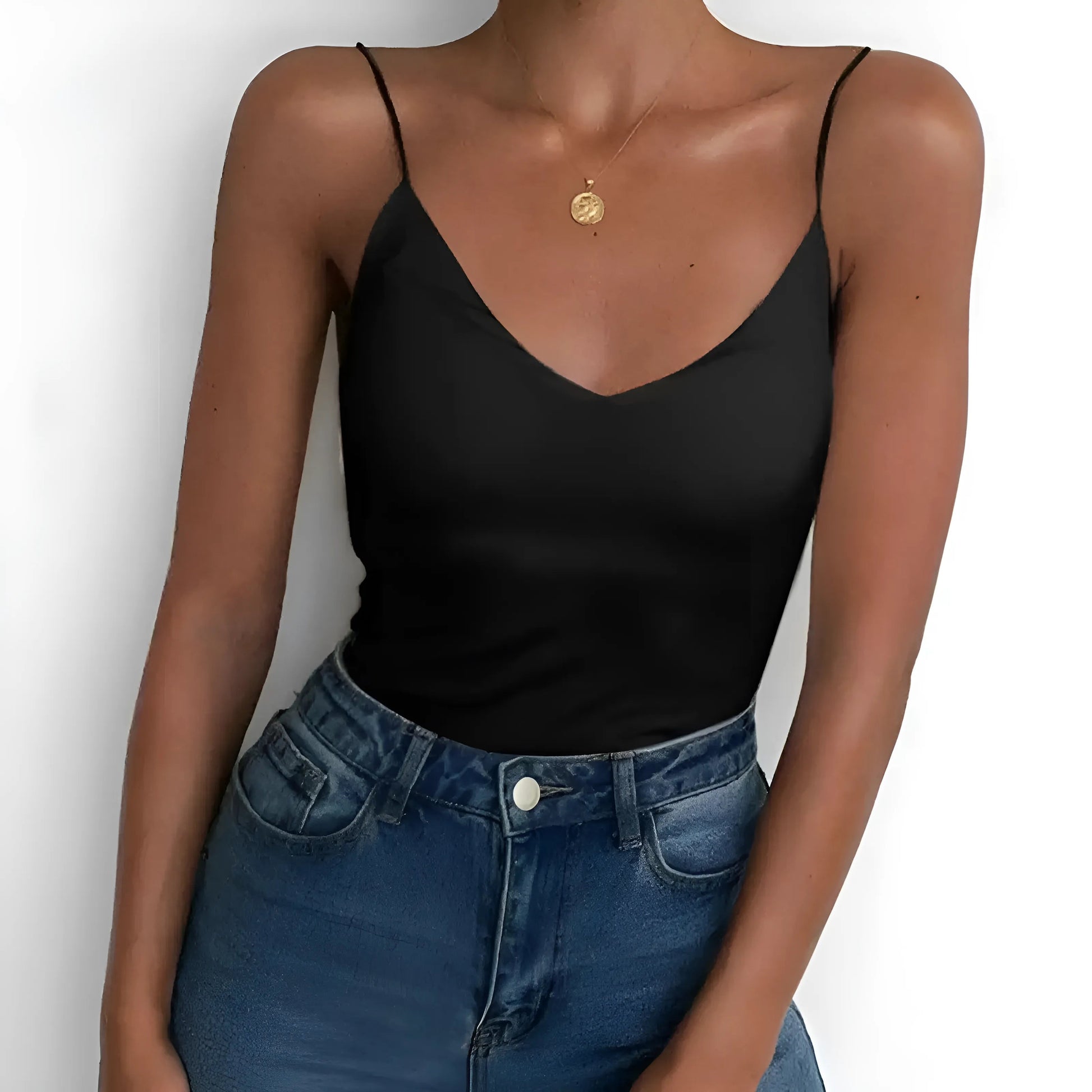 Black Fitted Women's Tank Top