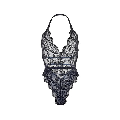 Black Lace Bodysuit with Open Back