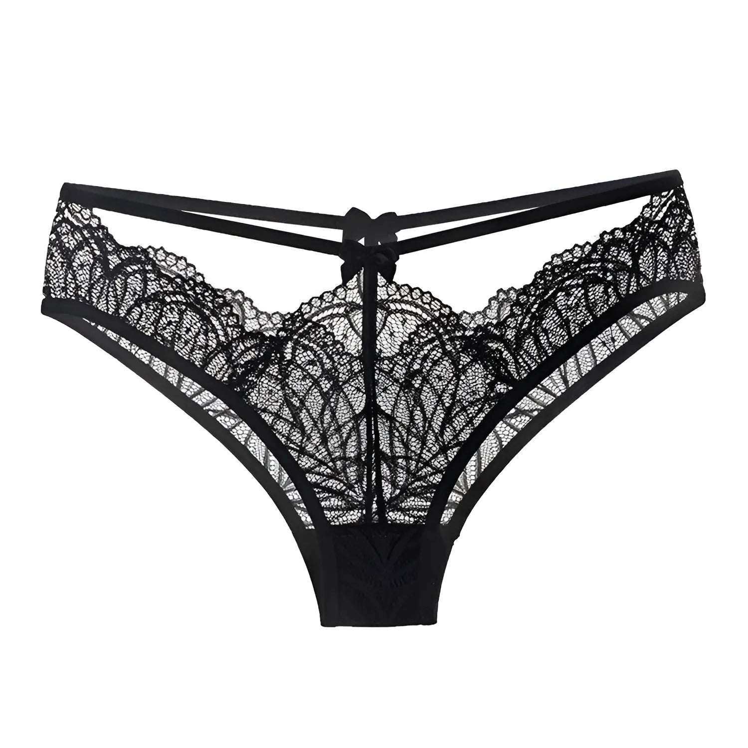 Black Lace Briefs with Additional Straps