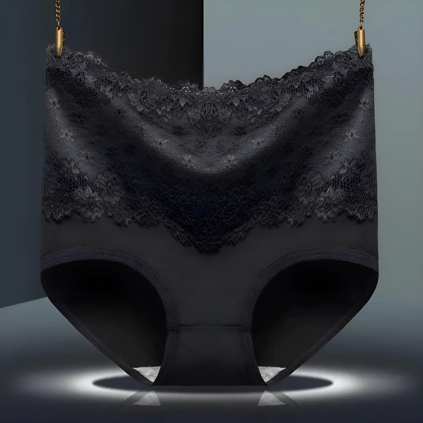 Black Lace High-Waisted Knickers