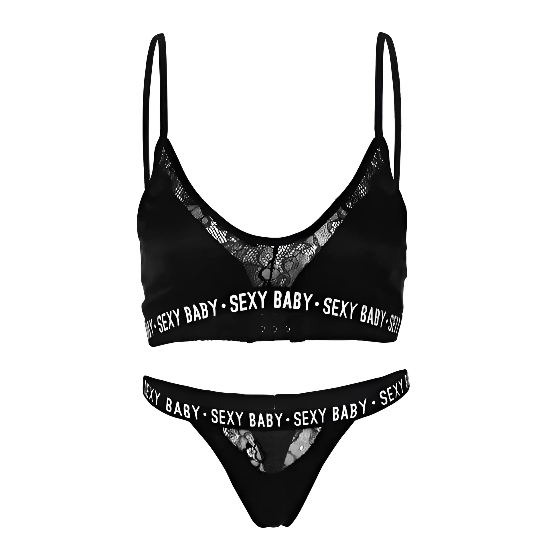 Black Lace Lingerie Set - SEXY BABY
