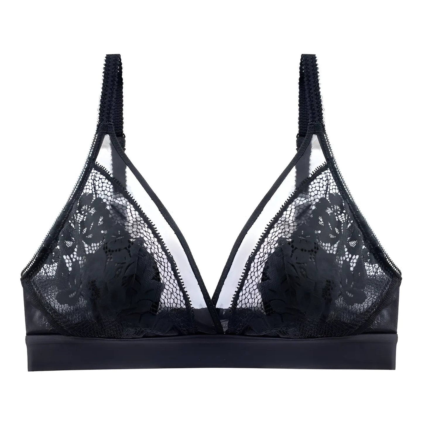 Black Lace Triangle Cup Bra