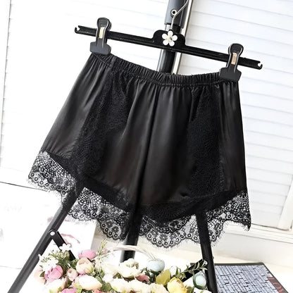 Black Lace Trim Sleep Shorts