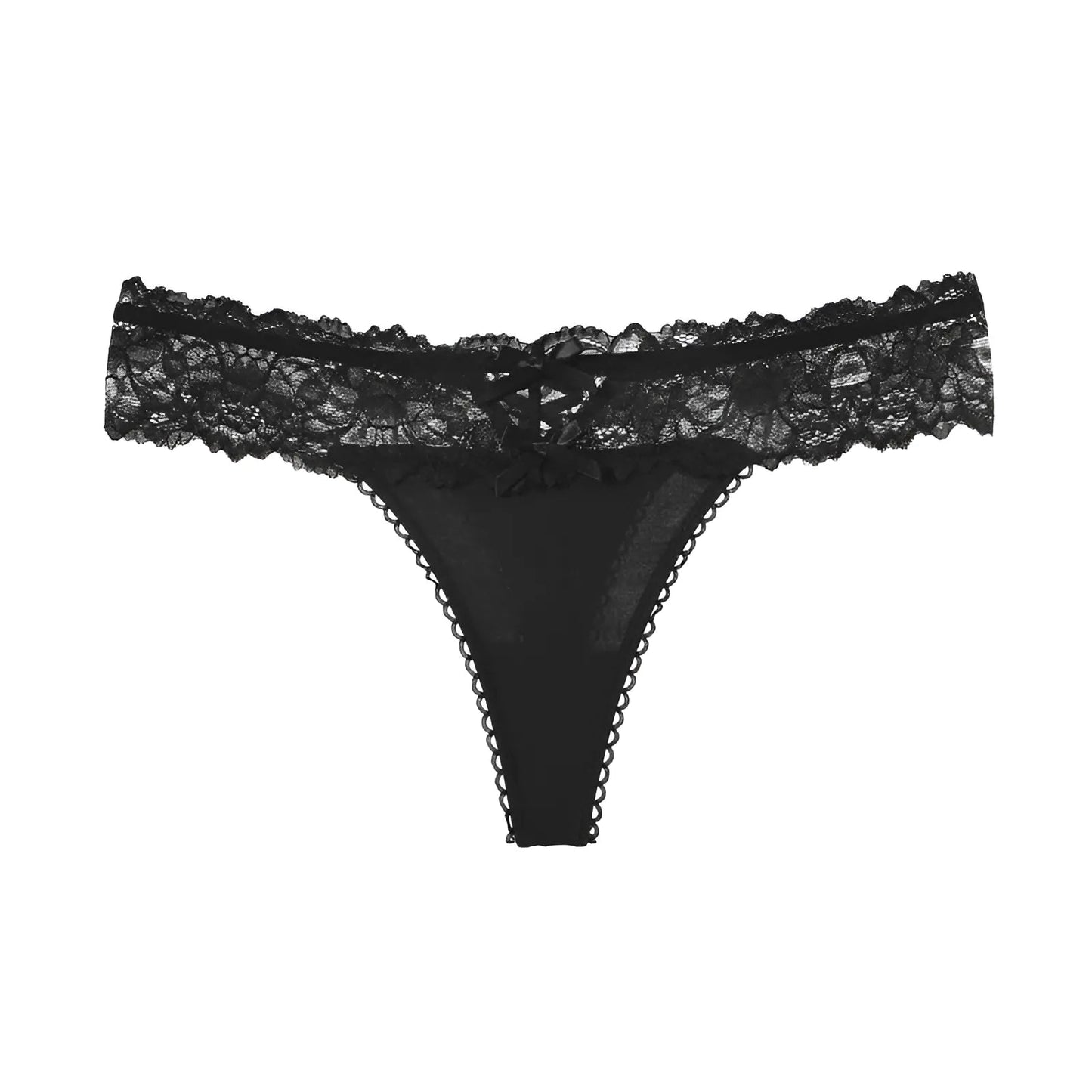 Black Lace Trim Women's Knickers