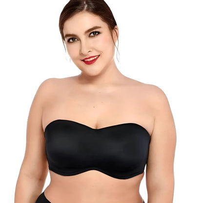 Black Large Size Bra with Detachable Straps