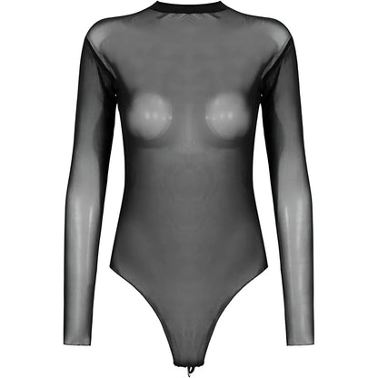 Black Long Sleeve Mesh Body