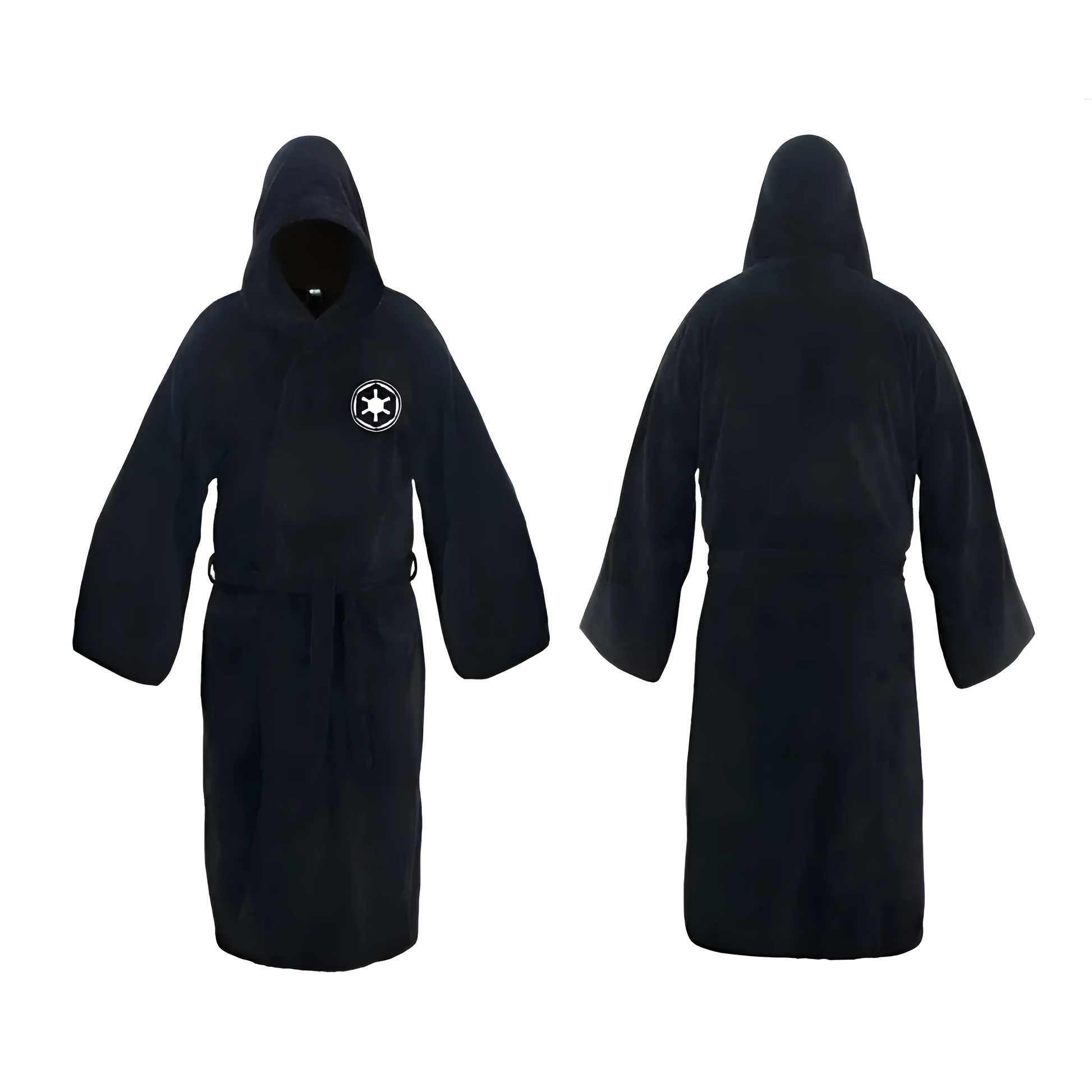 Black Men's Hooded Bathrobe