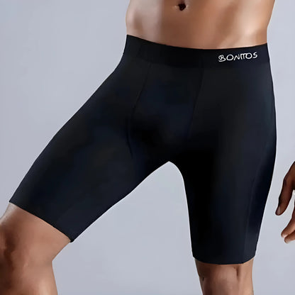 Black Men's Long Boxer Shorts