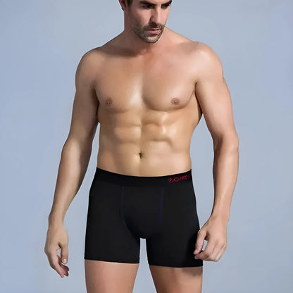 Black Men's Long Boxer Shorts