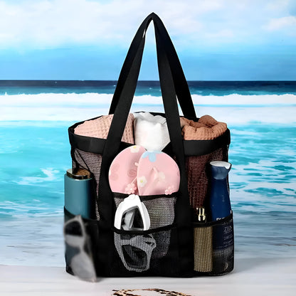 Black Mesh Beach Bag