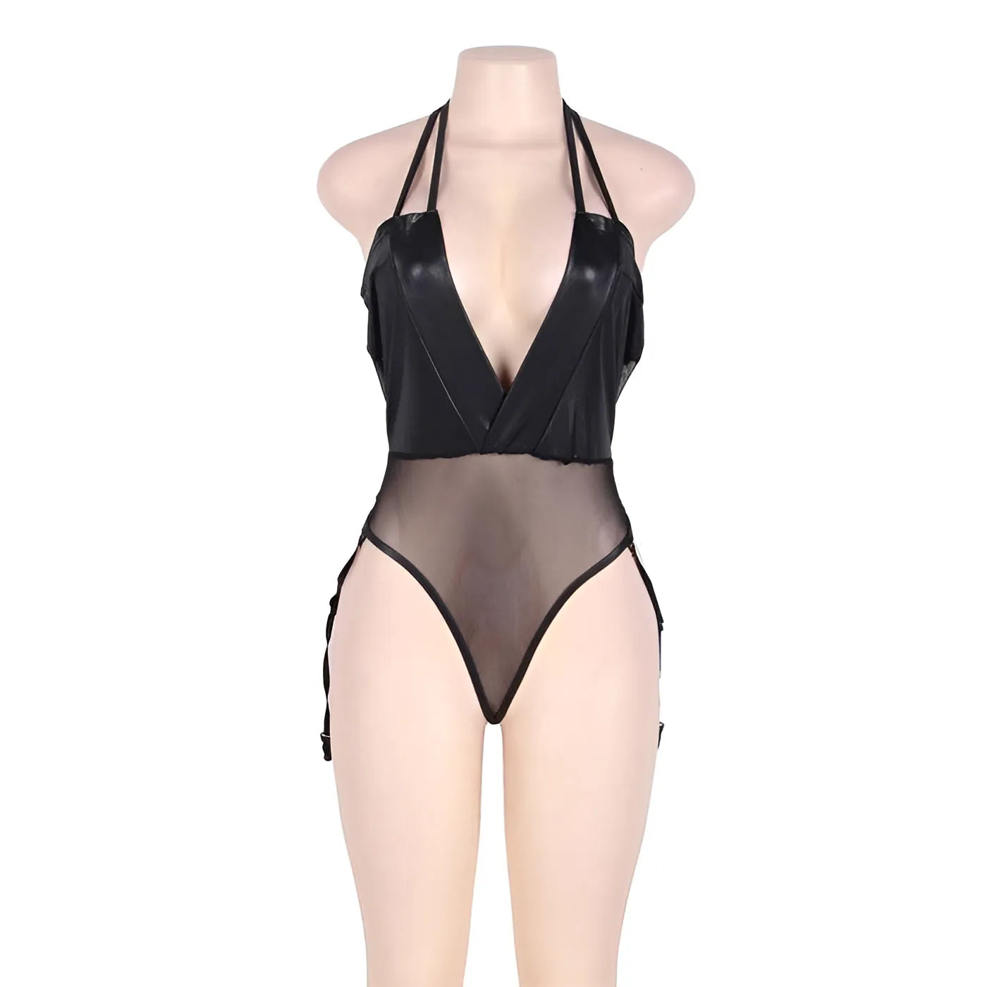 Black Plus Size Lace Bodysuit