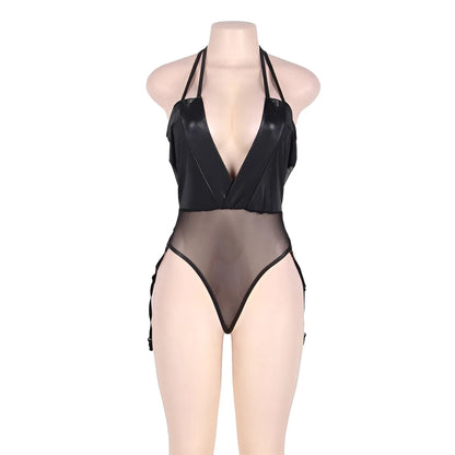 Black Plus Size Lace Bodysuit