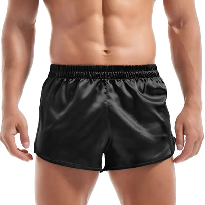 Black Satin Men's Boxer Shorts