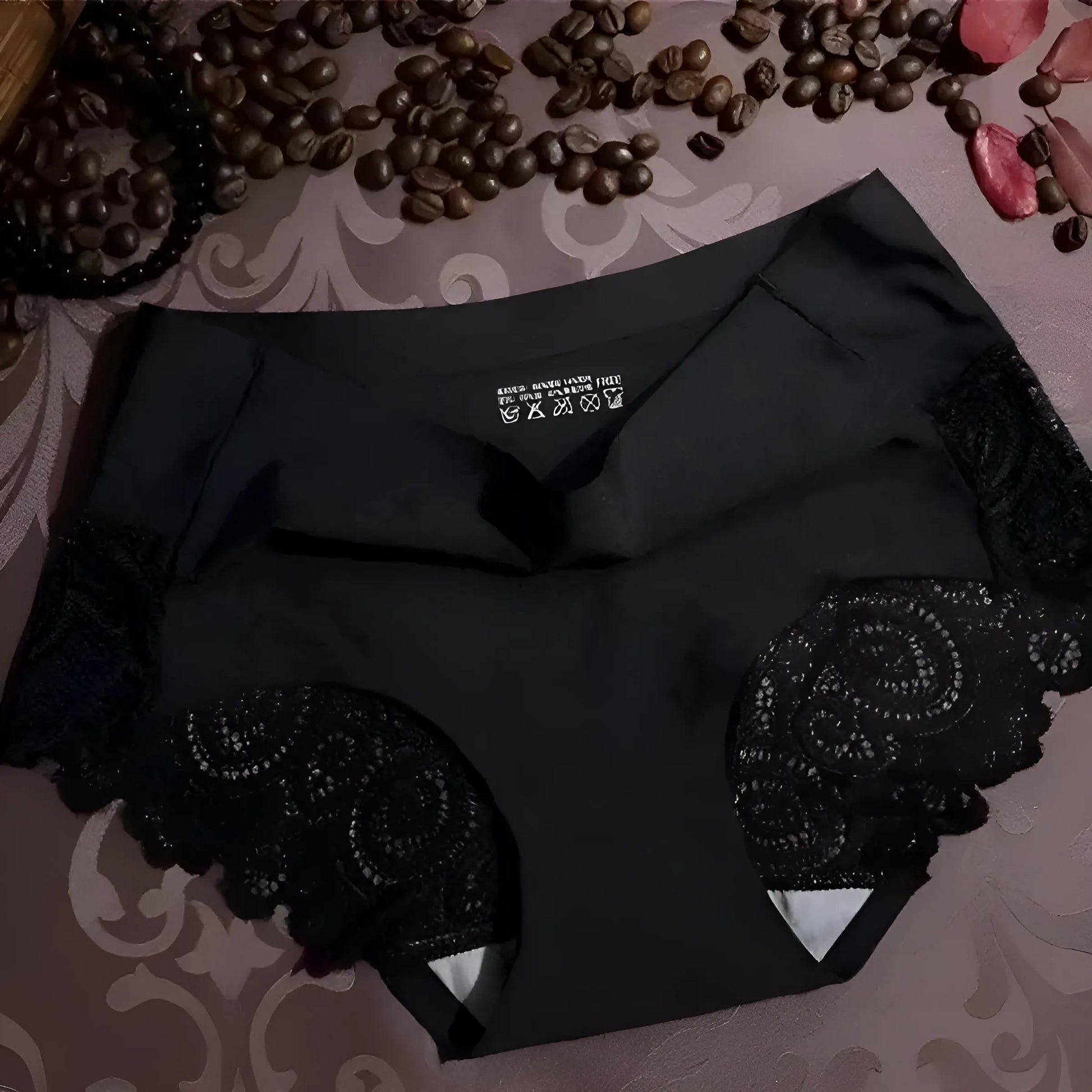 Black Seamless Knickers with Lace Detail at the Back