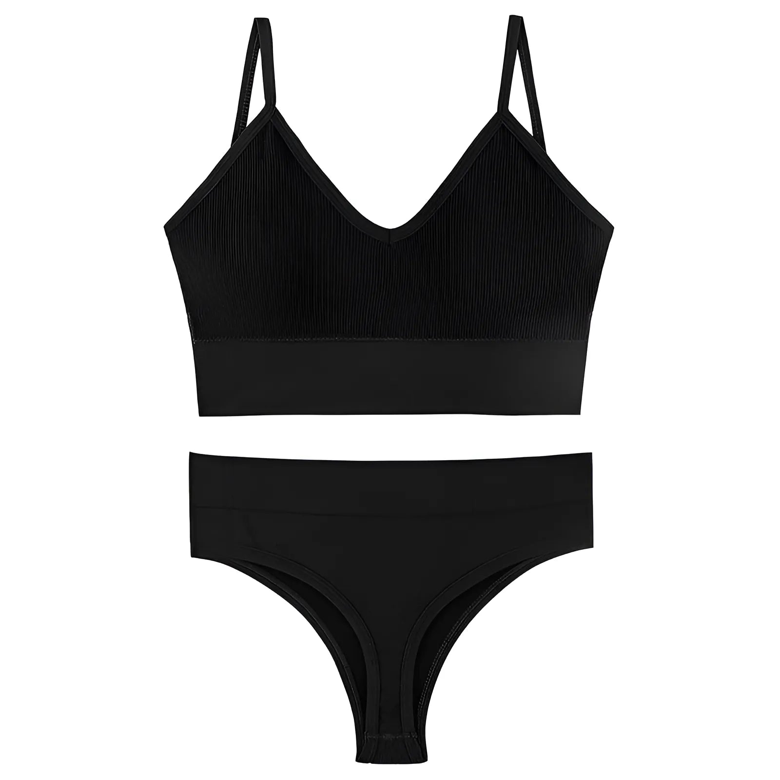 Black Seamless Lingerie Set