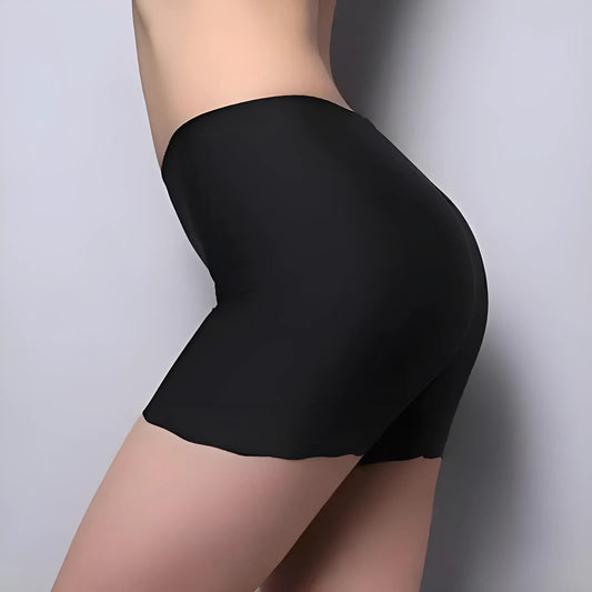 Black Seamless Shaping Shorts with High Waist