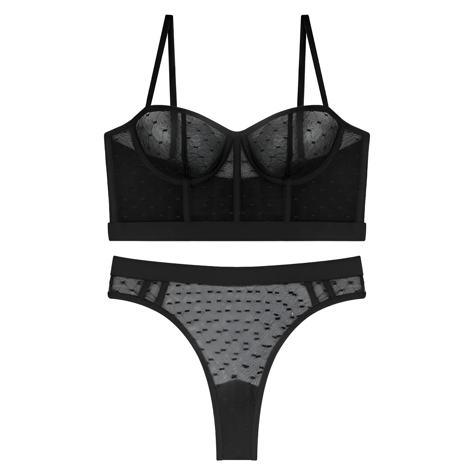 Sheer Lingerie Set with Low-Rise Bottoms – Zalletta.co.uk