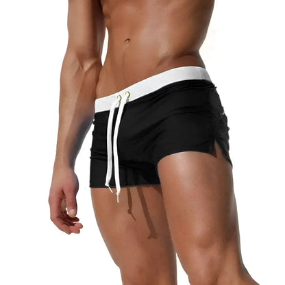 Black Short Swim Shorts with Pocket