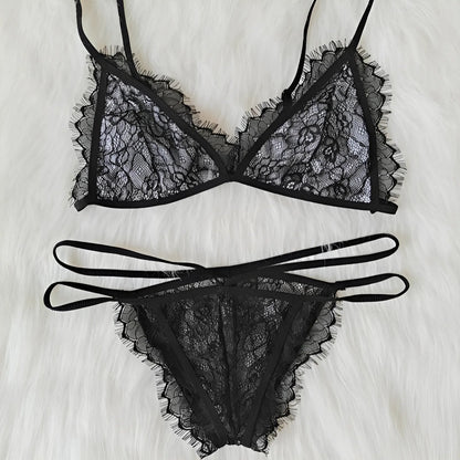 Black Soft Lace Lingerie Set