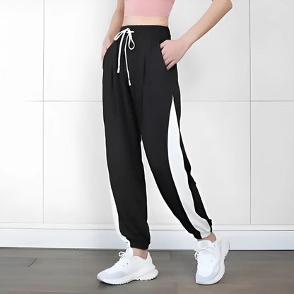 Black Sporty Tracksuit with Side Panels