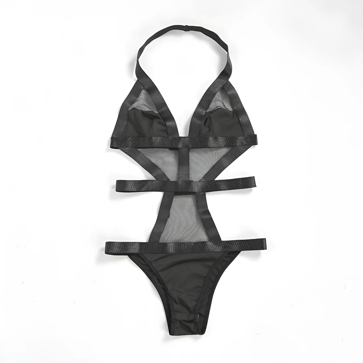 Black Striking Cut-Out Body with Straps