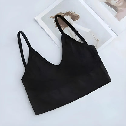 Black Thin Strapped Sports Bra