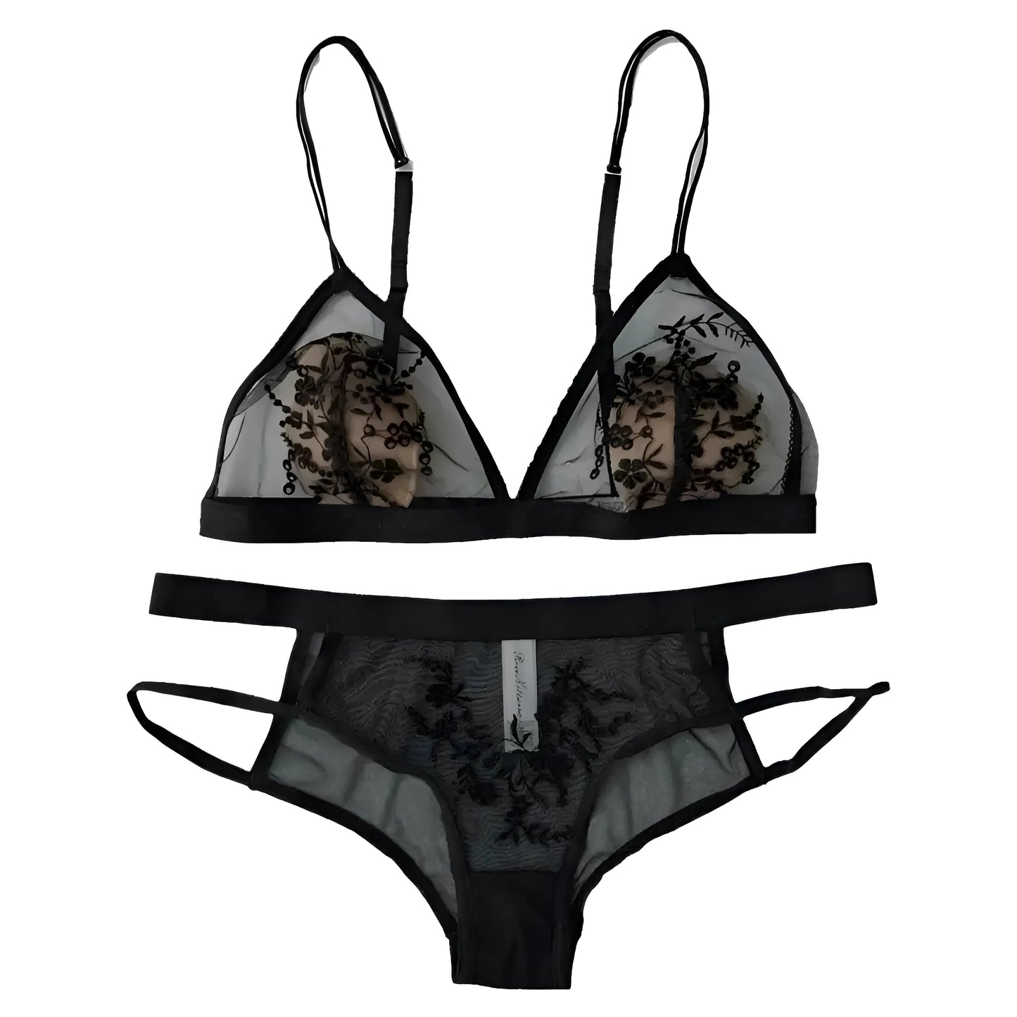 Black Transparent Lace Lingerie Set