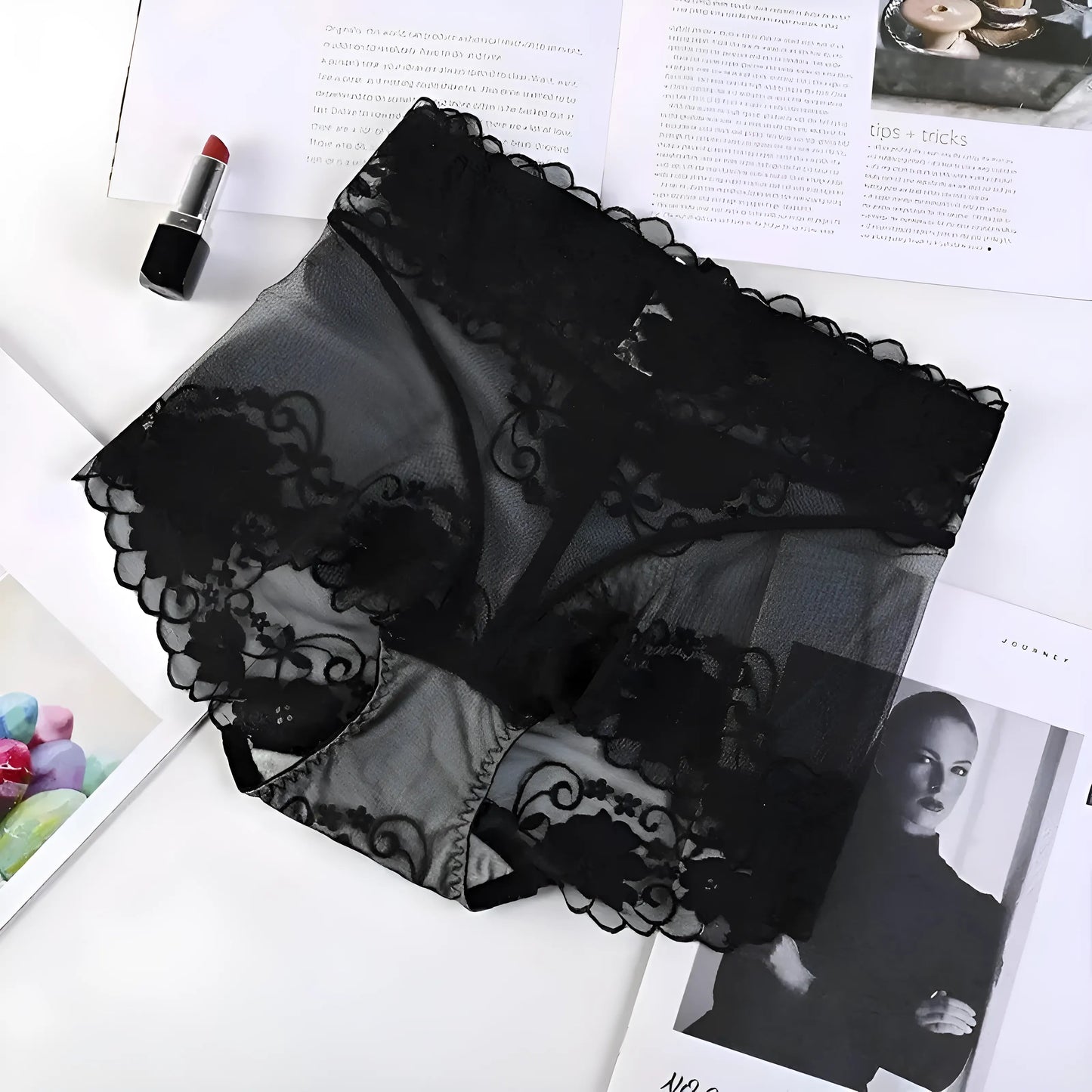 Black Transparent Women's Boxer Shorts