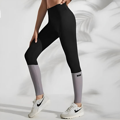 Black Two-Tone Sports Leggings