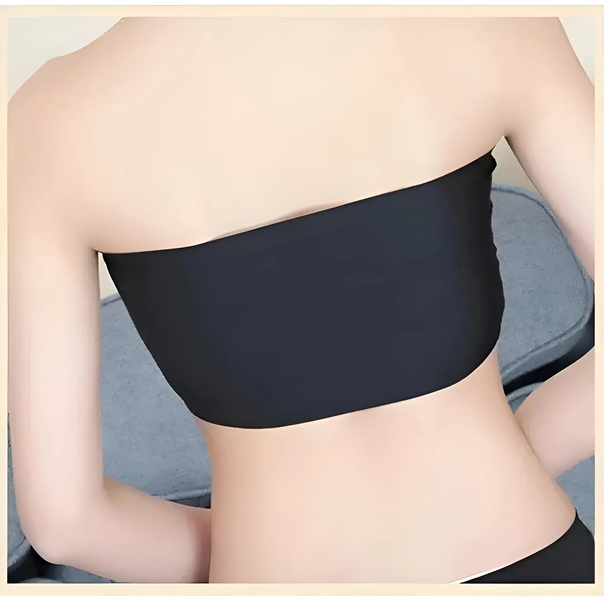 Black Universal Bandeau Bra with Low Rise Design