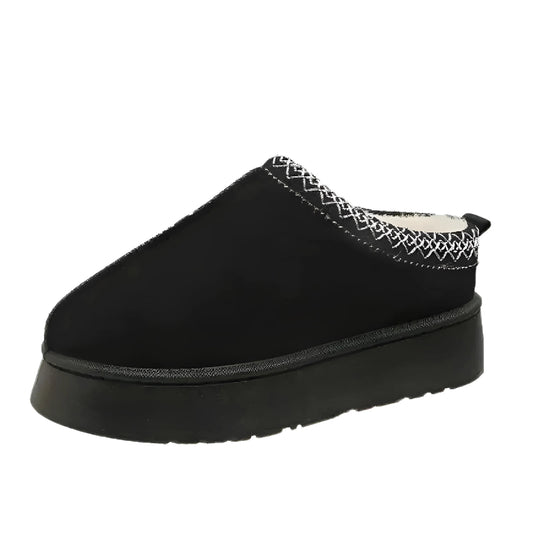 Black Warm Indoor Slippers