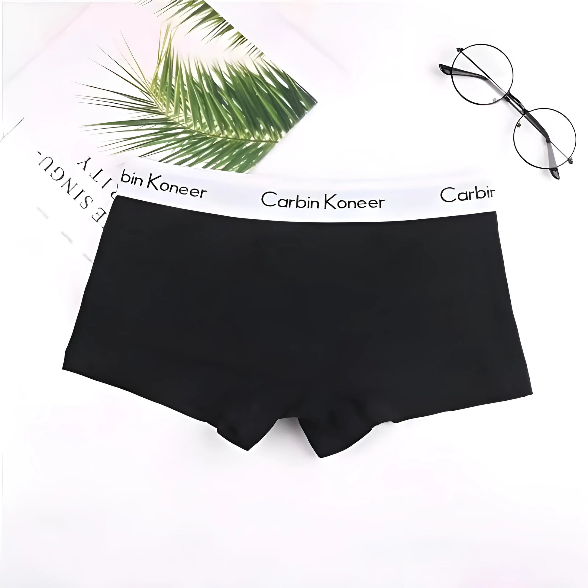 Black Women's Boxer Briefs with Elastic Waistband