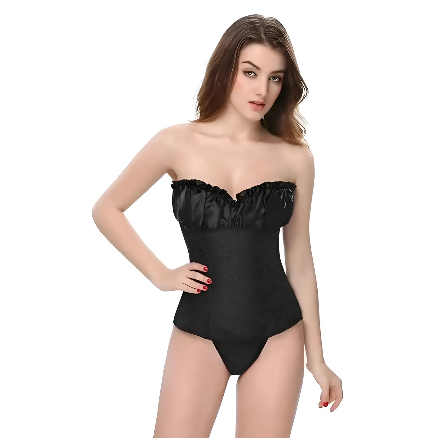 Black Women's Corset with Decorative Top