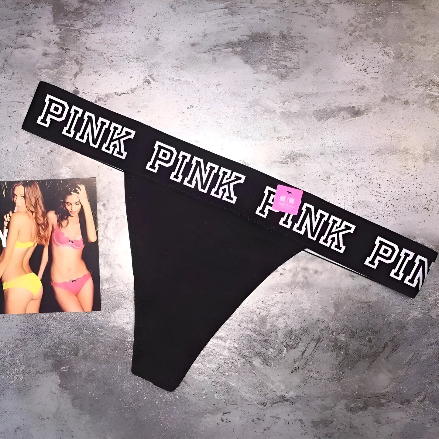 Black Women's PINK Thong