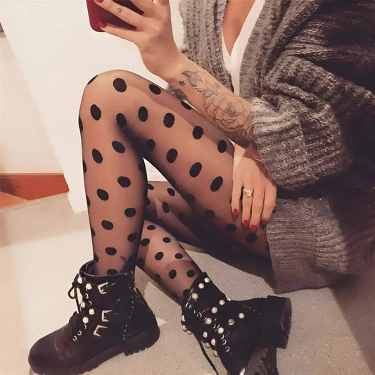 Black Women's Polka Dot Tights