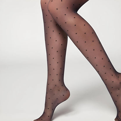 Black Women's Sheer Polka Dot Tights