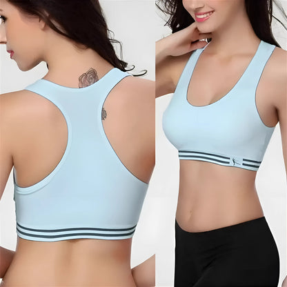 Blue Breathable Sports Bra