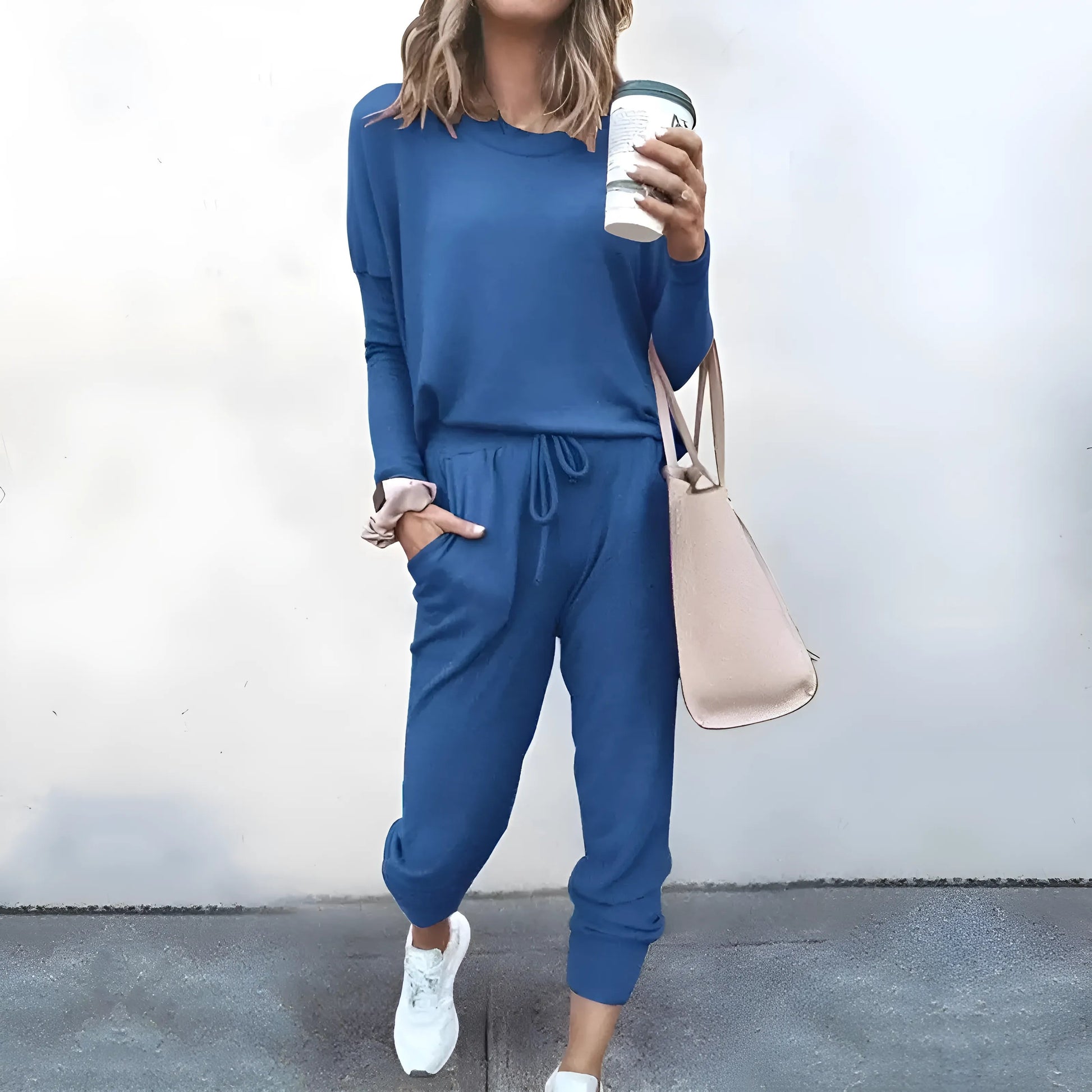 Blue Casual Tracksuit Set