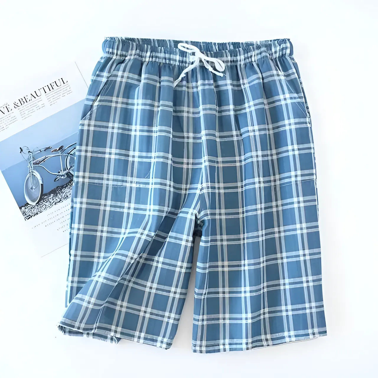 Blue Checkered Sleep Shorts