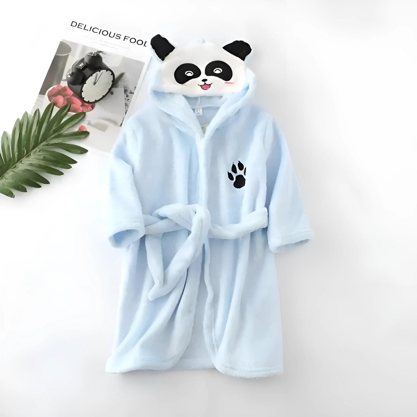 Blue Children's Panda Print Bathrobe