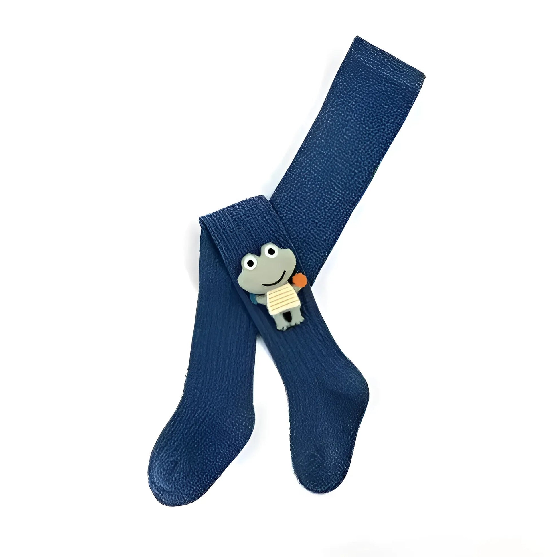 Blue Children's Tights with Frog Design