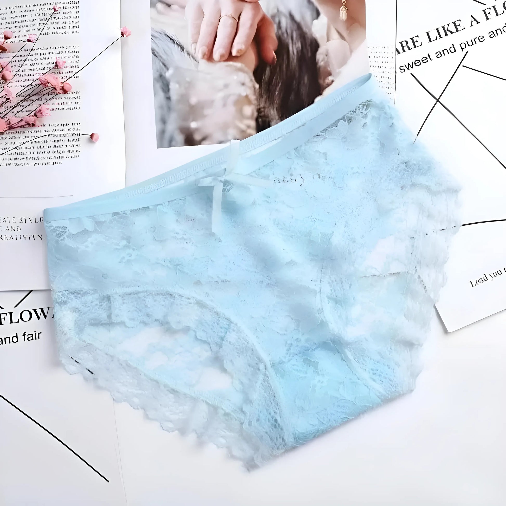 Blue Classic Lace Briefs