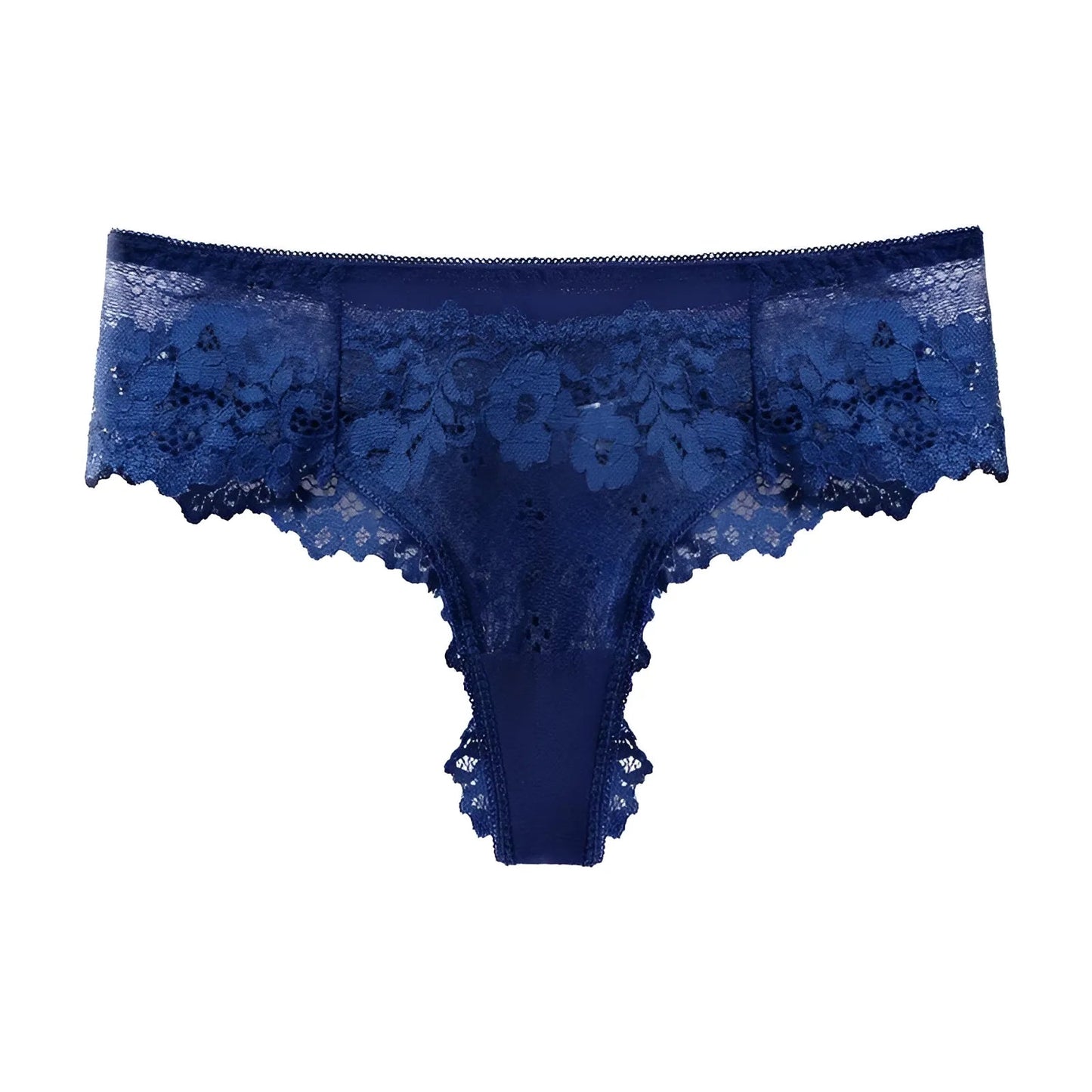 Blue Classic Lace String Panties