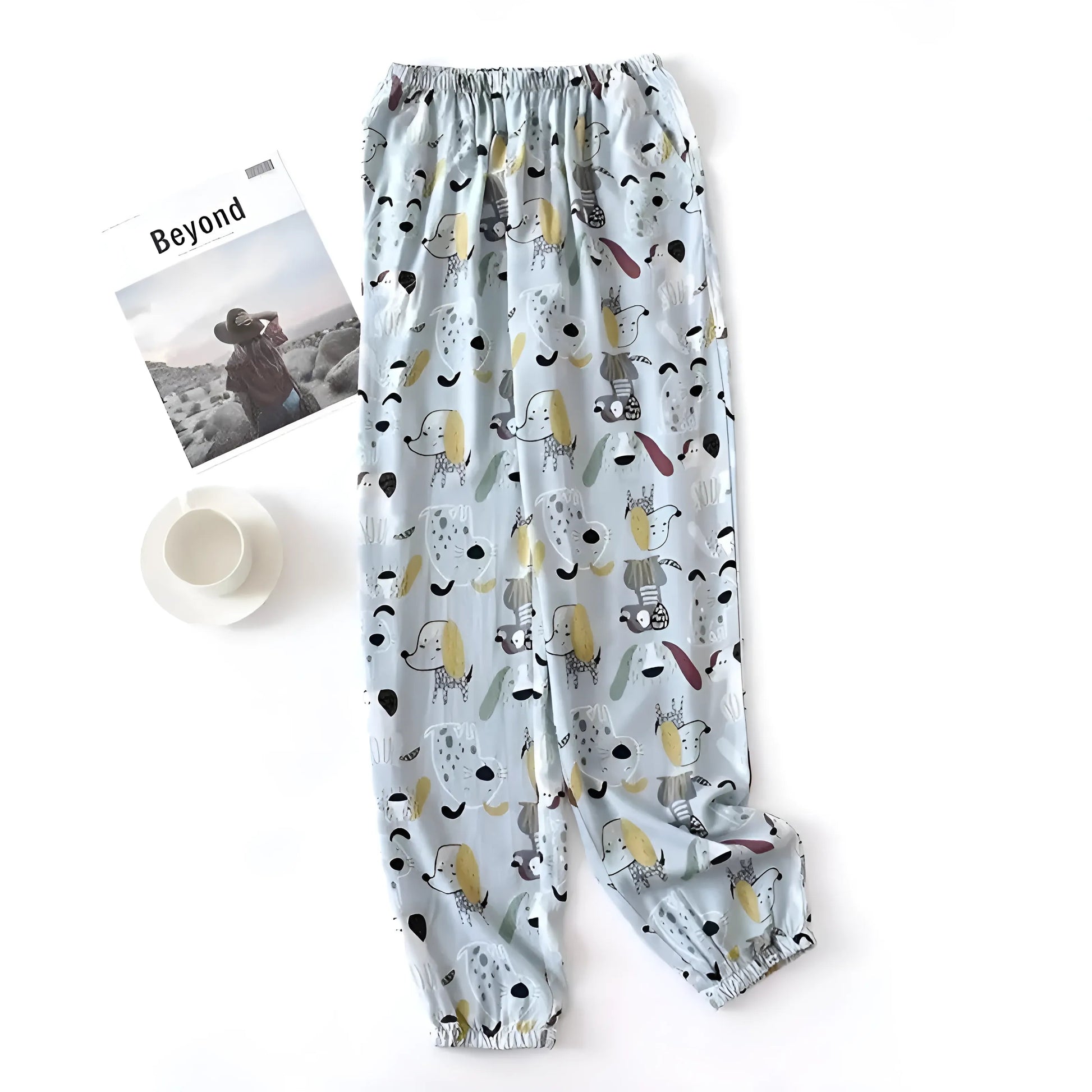 Blue Colourful Patterned Pyjama Trousers