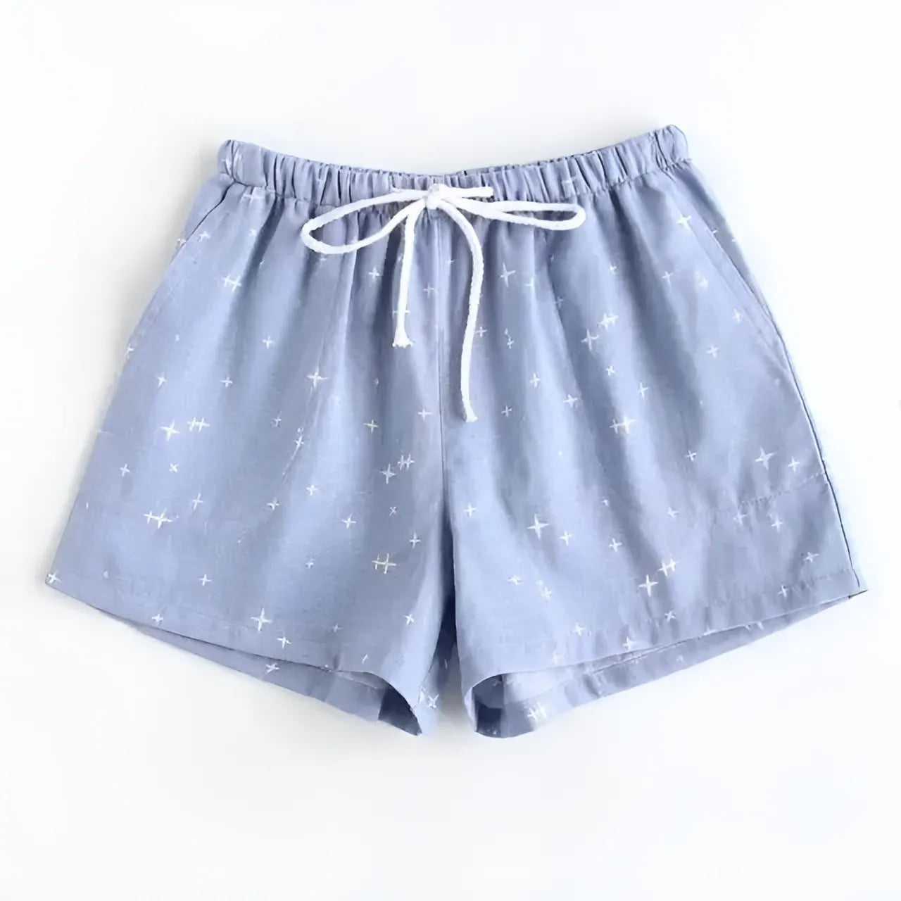 Blue Dainty Patterned Sleep Shorts