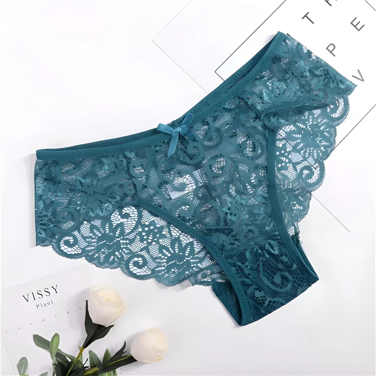 Blue Elegant Lace Knickers